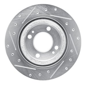 Dodge Attitude Brake Rotor (1) - Front Right - R1 Concepts - Drilled & Slotted - Silver - `16-`25